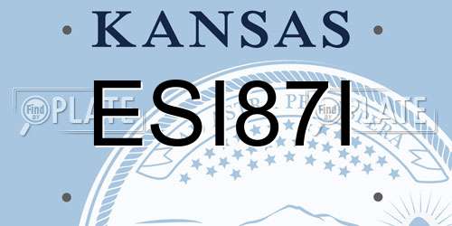 ESI87I Kansas License Plate