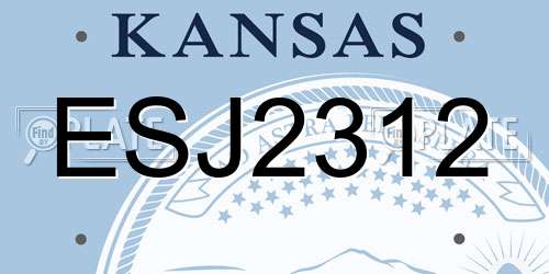 ESJ2312 Kansas License Plate