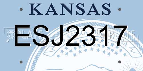 ESJ2317 Kansas License Plate