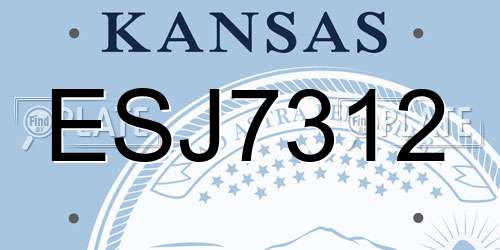 ESJ7312 Kansas License Plate