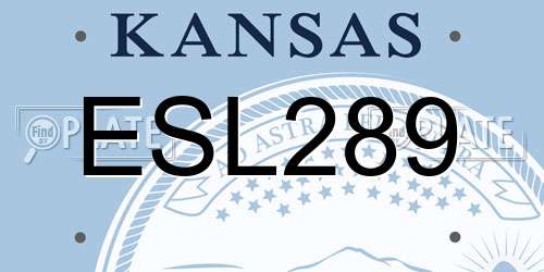 ESL289 Kansas License Plate
