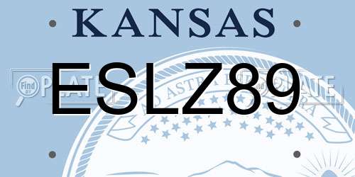 ESLZ89 Kansas License Plate