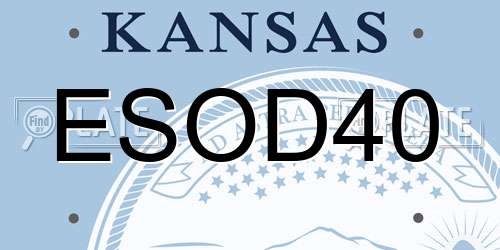 ESOD40 Kansas License Plate