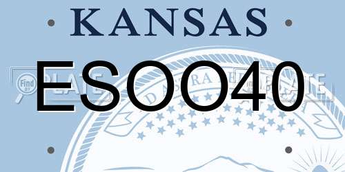 ESOO40 Kansas License Plate
