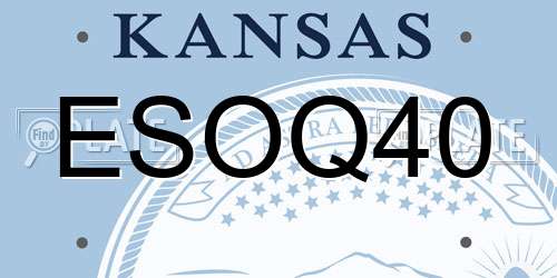 ESOQ40 Kansas License Plate