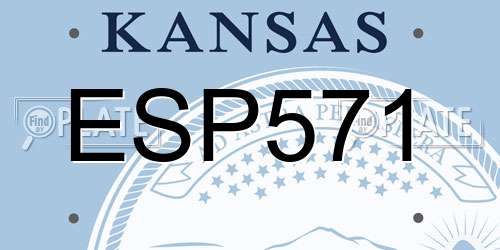 ESP571 Kansas License Plate