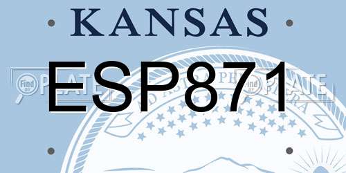 ESP871 Kansas License Plate