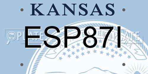 ESP87I Kansas License Plate