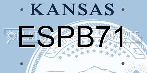 ESPB71 Kansas License Plate