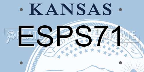 ESPS71 Kansas License Plate