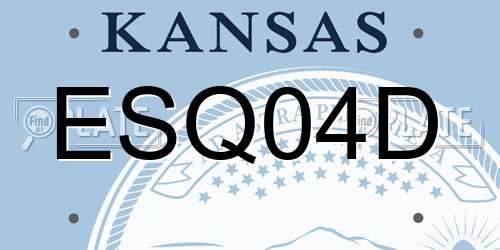 ESQ04D Kansas License Plate