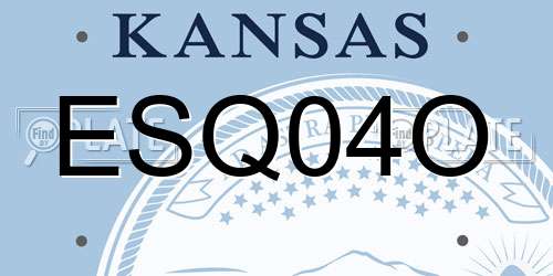 ESQ04O Kansas License Plate