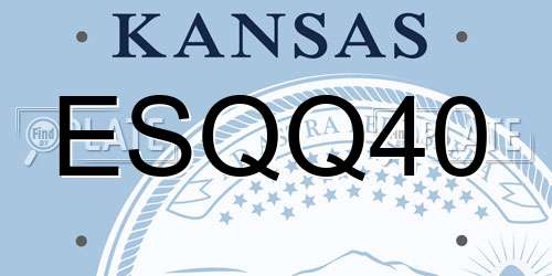 ESQQ40 Kansas License Plate