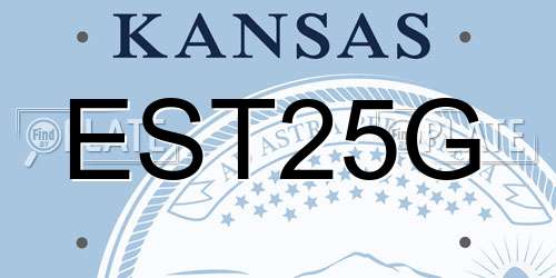 EST25G Kansas License Plate