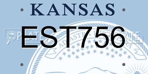 EST756 Kansas License Plate