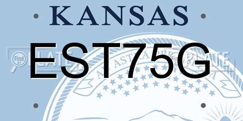 EST75G Kansas License Plate