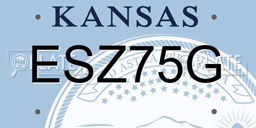 ESZ75G Kansas License Plate