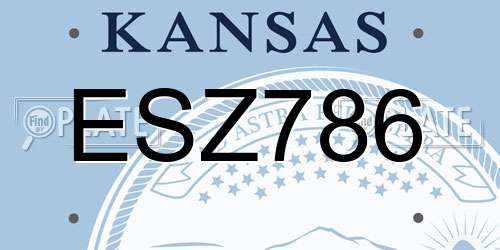 ESZ786 Kansas License Plate