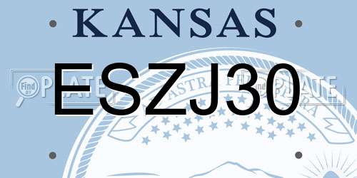 ESZJ30 Kansas License Plate