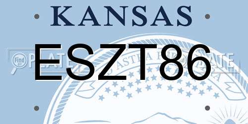 ESZT86 Kansas License Plate