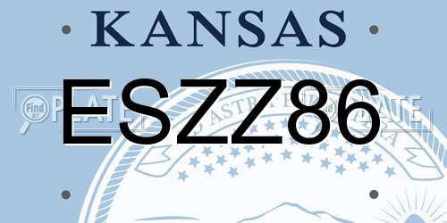 ESZZ86 Kansas License Plate