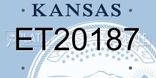 ET20187 Kansas License Plate