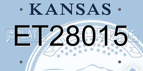 ET28015 Kansas License Plate
