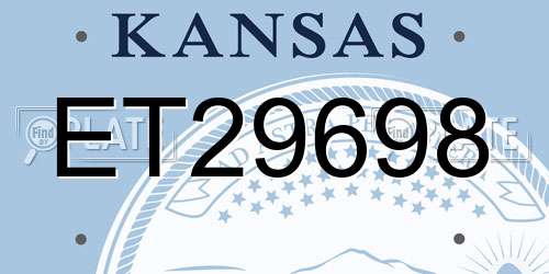 ET29698 Kansas License Plate
