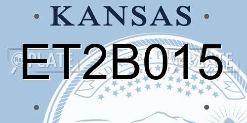 ET2B015 Kansas License Plate