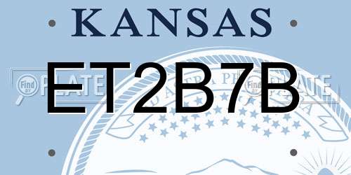 ET2B7B Kansas License Plate