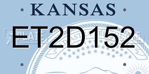 ET2D152 Kansas License Plate