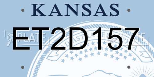ET2D157 Kansas License Plate