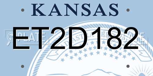 ET2D182 Kansas License Plate