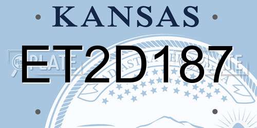 ET2D187 Kansas License Plate