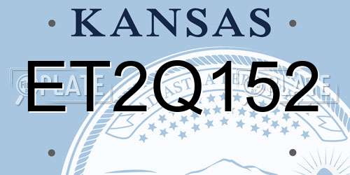 ET2Q152 Kansas License Plate