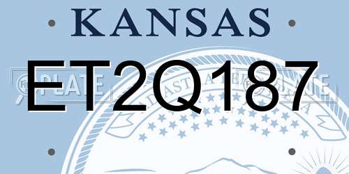 ET2Q187 Kansas License Plate