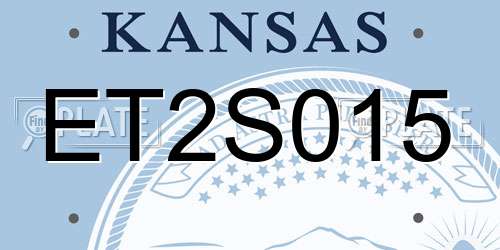 ET2S015 Kansas License Plate