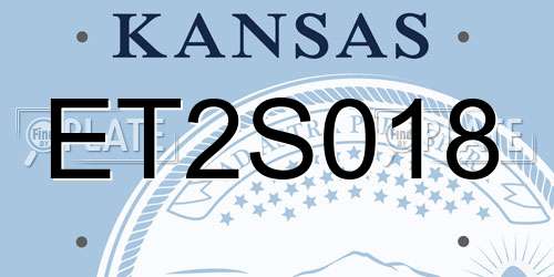 ET2S018 Kansas License Plate
