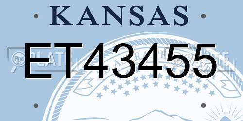 ET43455 Kansas License Plate