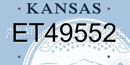 ET49552 Kansas License Plate