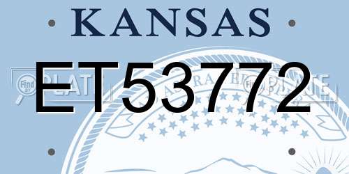 ET53772 Kansas License Plate