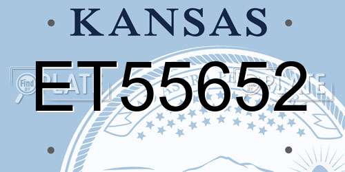 ET55652 Kansas License Plate