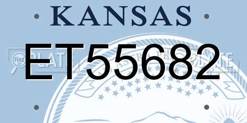 ET55682 Kansas License Plate