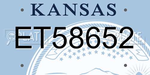 ET58652 Kansas License Plate