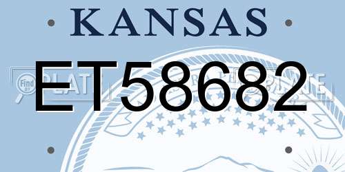 ET58682 Kansas License Plate
