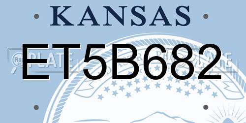 ET5B682 Kansas License Plate