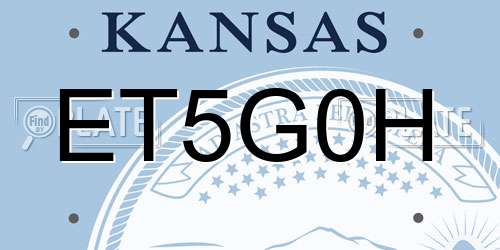 ET5G0H Kansas License Plate