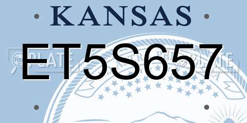 ET5S657 Kansas License Plate