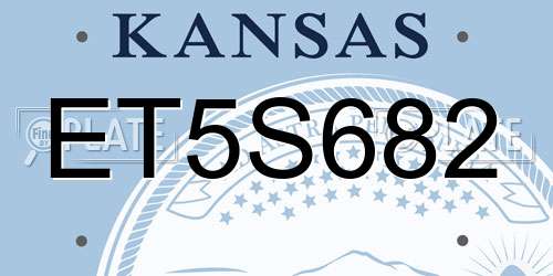 ET5S682 Kansas License Plate