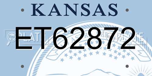 ET62872 Kansas License Plate